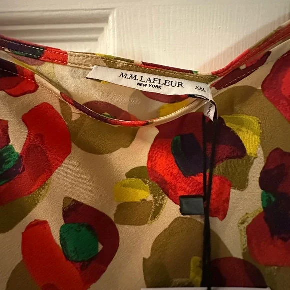 NWT MMLaFleur Nene 1.0 Dress - Washable Silk in Peacock PrintXXL